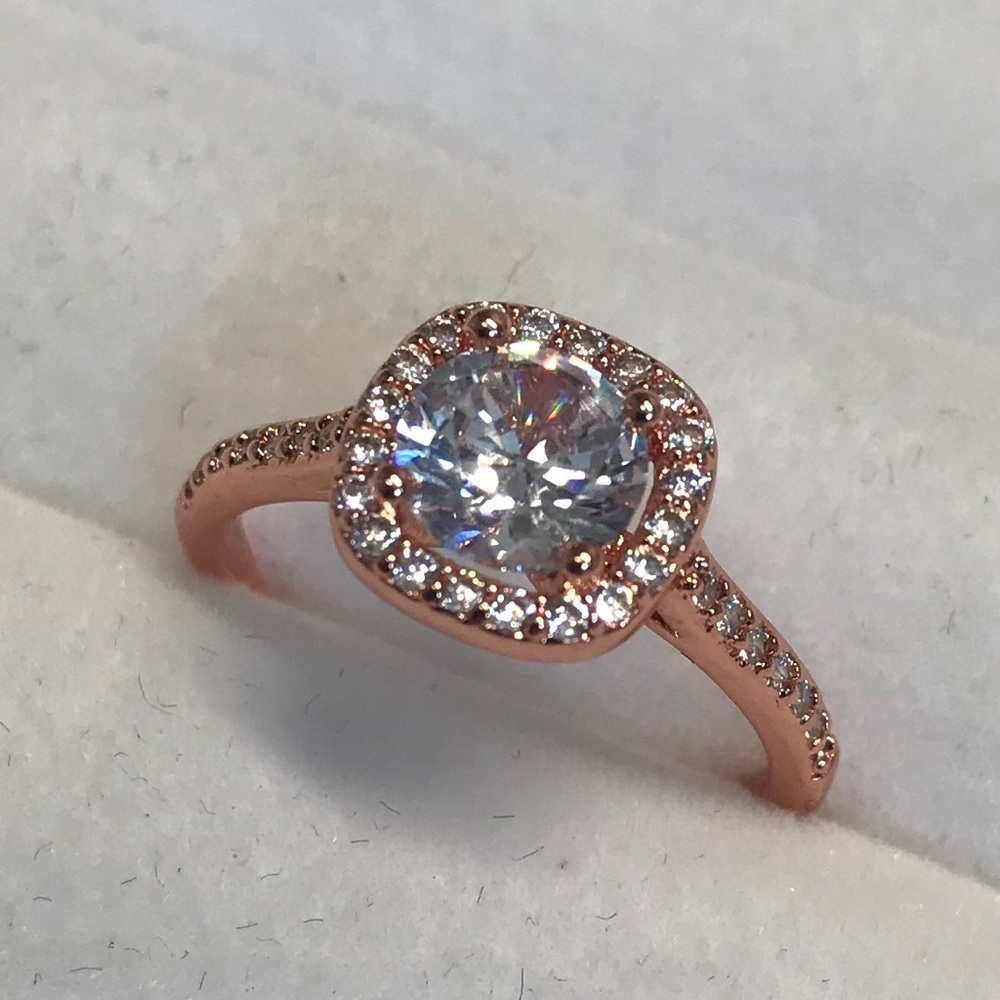 Size 6.5, Rose “Gold” “Diamond” Ring